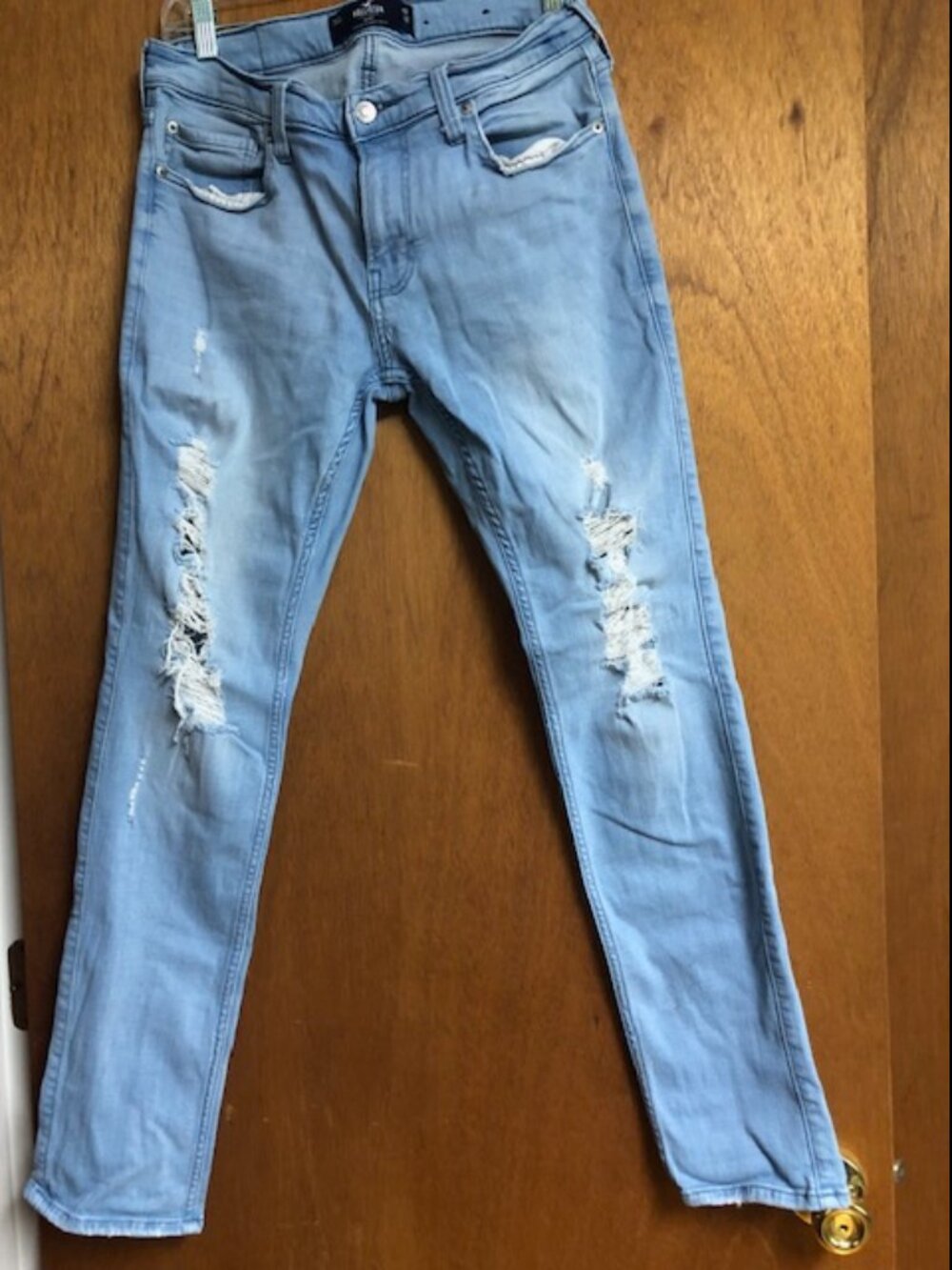 Hollister Men’s Skinny Distressed Jeans Advanced Stretch 31W x 32L Blue